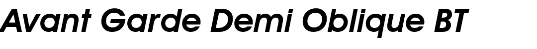 Avant Garde Demi Oblique BT.ttf