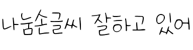 나눔손글씨 잘하고 있어.ttf