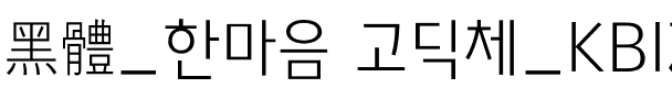 黑體_한마음 고딕체_KBIZgo L.otf