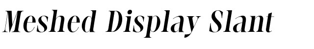 Meshed Display Slant.otf
