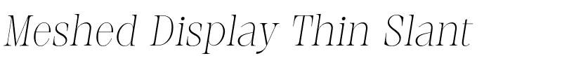 Meshed Display Thin Slant.otf