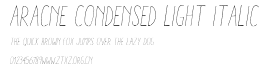 Aracne Condensed Light Italic.otf