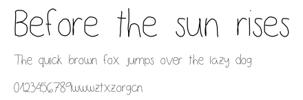 Before the sun rises.ttf