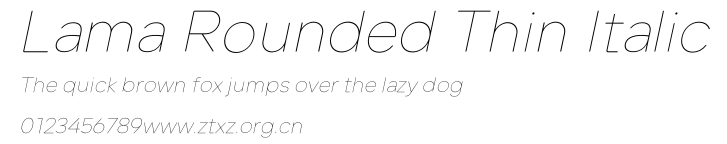 Lama Rounded Thin Italic.otf