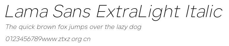 Lama Sans ExtraLight Italic.otf