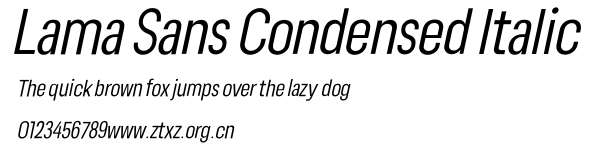 Lama Sans Condensed Italic.otf