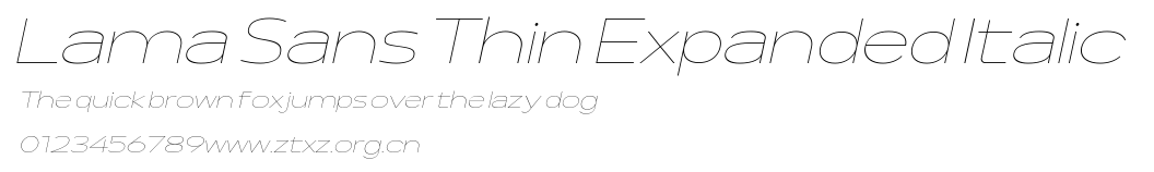 Lama Sans Thin Expanded Italic.ttf