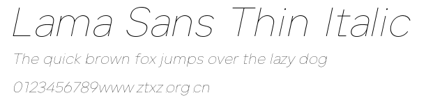 Lama Sans Thin Italic.otf